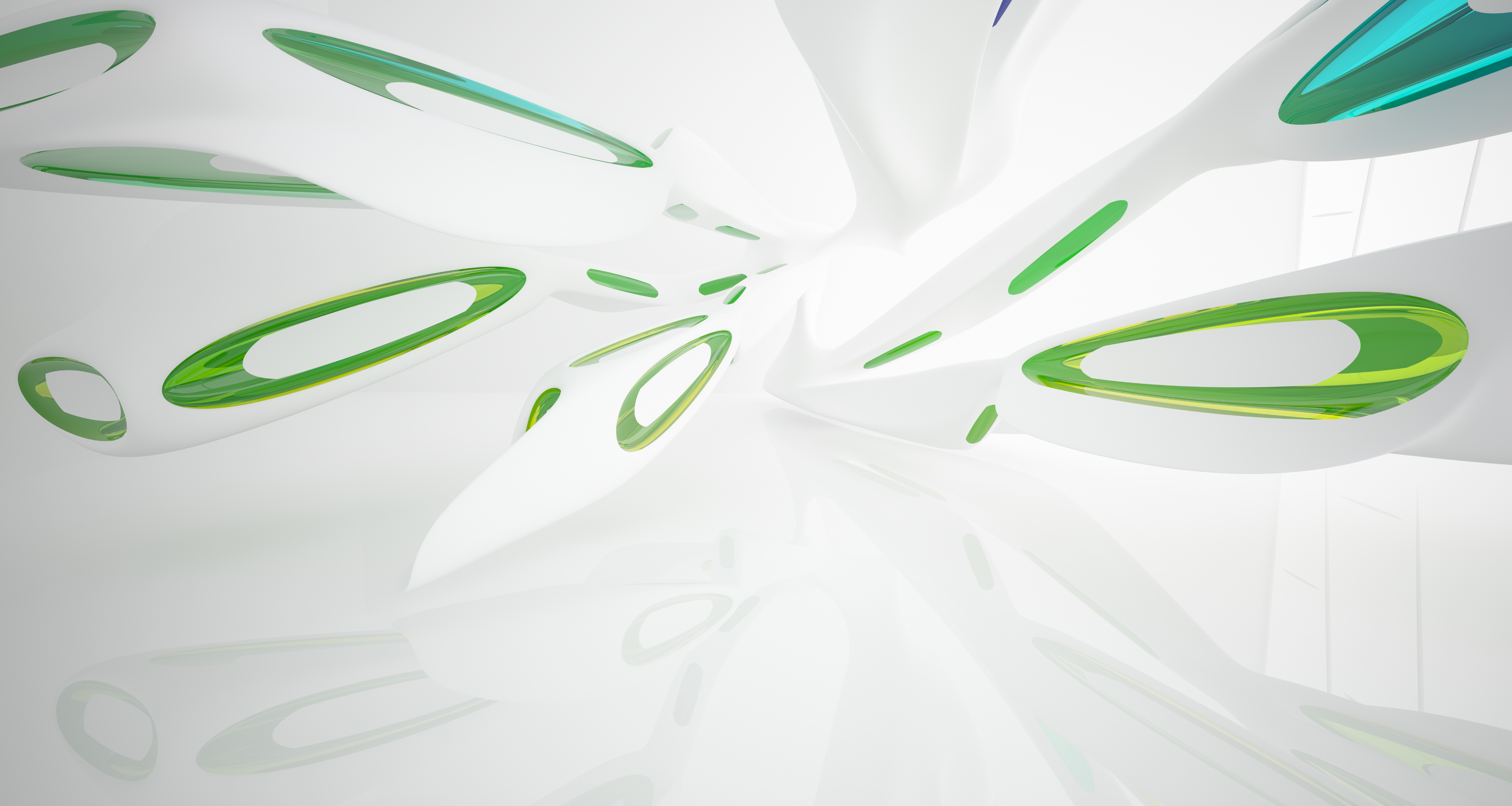 Abstract Green and White Design